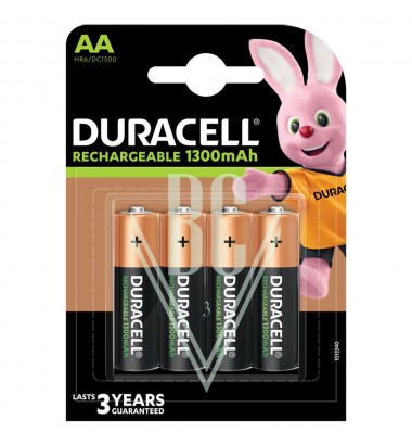 Duracell Rechargeable Battery AA Mignon HR06-B 1300mAh Ni-Mh, 4 Pack
