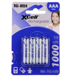 XCell Akku AAA Micro RC03 HR03 1000mAh Ni-Mh, 4er Pack