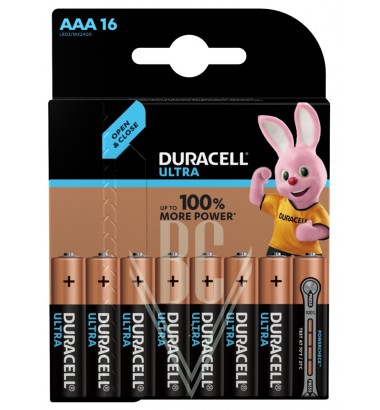 Duracell Ultra Power Battery AAA Micro LR03 MX2400, 16 Pack