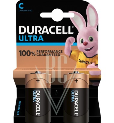 Duracell Ultra Power Battery C Baby LR14 MX1400, 2 Pack