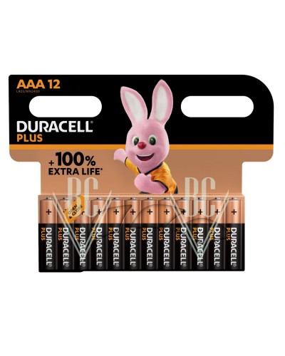 Duracell Plus Battery AAA Micro LR03 MN2400, 12 Pack