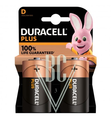 Duracell Plus Battery D Mono LR20 MN1300, 2 Pack