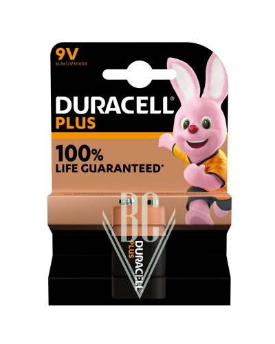 Duracell Plus Batterie 9V E-Block 6LR61 MN1604, 1er Pack