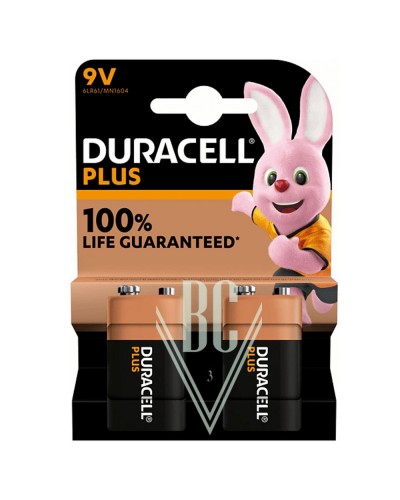 Duracell Plus Batterie 9V E-Block 6LR61 MN1604, 2er Pack