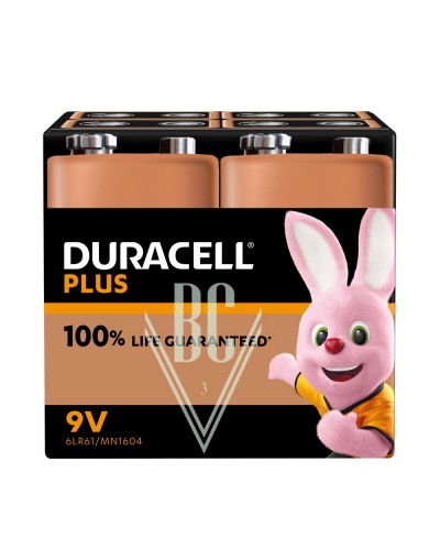 Duracell Plus Batterie 9V E-Block 6LR61 MN1604, 4er Pack