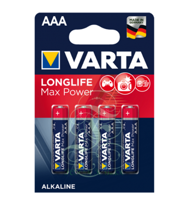 Varta Longlife Max Power Battery AAA Micro LR03 4703, 4 Pack