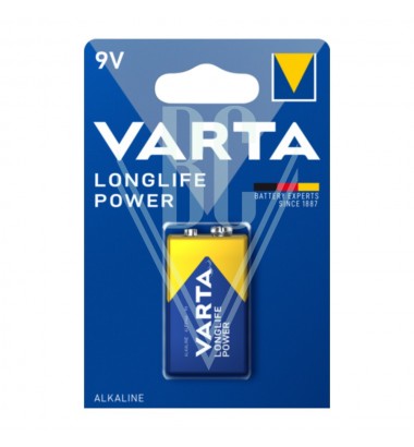 Varta Longlife Power Battery 9V E-Block 6LR61 4922, 1 Pack