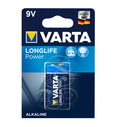 Varta Longlife Power Battery 9V E-Block 6LR61 4922, 1 Pack