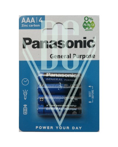 Panasonic General Purpose Batterie AAA Micro R03 R03RZ, 4er Pack