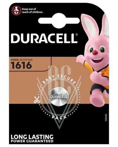 Duracell Knopfzellenbatterie 1616 CR1616 3V, 1er Pack