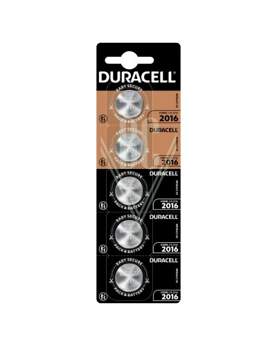Duracell Knopfzellenbatterie 2016 CR2016 3V, 5er Pack
