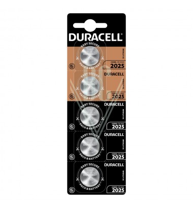 Duracell Coincell Battery 2025 CR2025 3V, 5 Pack