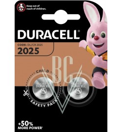 Duracell Coincell Battery 2025 CR2025 3V, 2 Pack