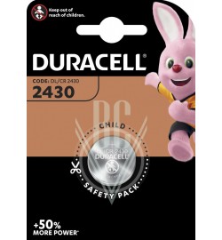 Duracell Knopfzellenbatterie 2430 CR2430 3V, 1er Pack