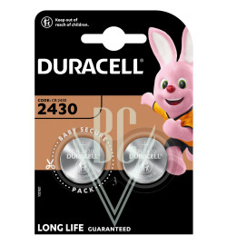 Duracell Knopfzellenbatterie 2430 CR2430 3V, 2er Pack