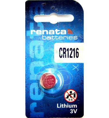 Renata Coincell Battery 1216 CR1216 3V, 1 Pack