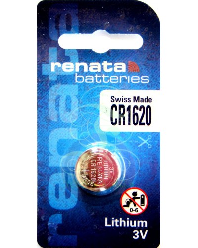 Renata Knopfzellenbatterie 1620 CR1620 3V, 1er Pack