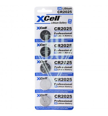 XCell Coincell Battery 2025 CR2025 3V, 5 Pack
