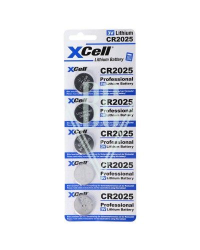 XCell Knopfzellenbatterie 2025 CR2025 3V, 5er Pack