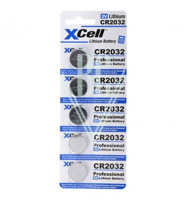 XCell Coincell Battery 2032 CR2032 3V, 5 Pack