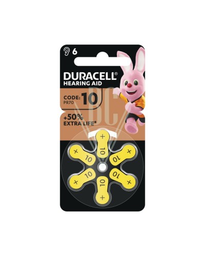 Duracell Hörgerätebatterien DA10 PR10 PR70 1,4V, 6er Pack