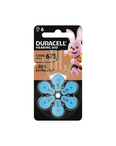 Duracell Hörgerätebatterien DA675 PR675 PR44 1,4V, 6er Pack