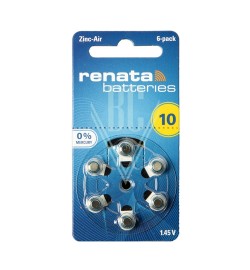 Renata Hörgerätebatterien ZA10 PR10 PR70 1,4V, 6er Pack