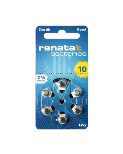 Renata Hörgerätebatterien ZA10 PR10 PR70 1,4V, 6er Pack