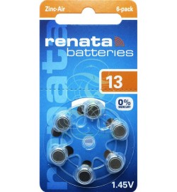 Renata Hearing Aid Battery ZA13 PR13 PR48 1,4V, 6 Pack