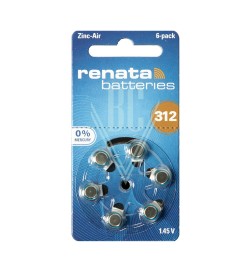 Renata Hörgerätebatterien ZA312 PR312 PR41 1,4V, 6er Pack