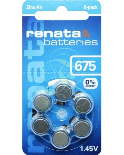 Renata Hearing Aid Battery ZA675 PR675 PR44 1,4V, 6 Pack
