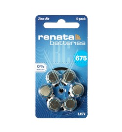 Renata Hörgerätebatterien ZA675 PR675 PR44 1,4V, 6er Pack
