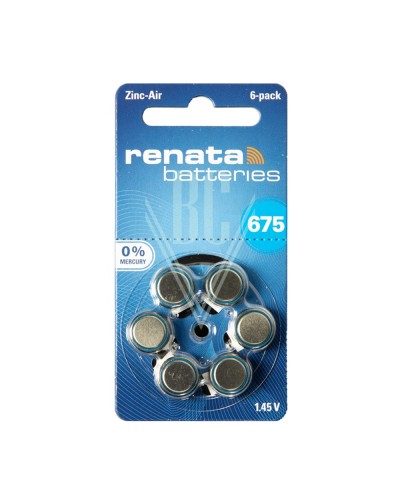 Renata Hörgerätebatterien ZA675 PR675 PR44 1,4V, 6er Pack