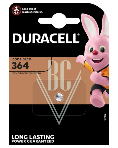 Duracell Watch Battery 364 SR60 SR621SW SG1 LR60, 1 Pack