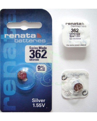 Renata Watch Battery 362 SR58SW SR721SW SG11 LR58, 1 Pack