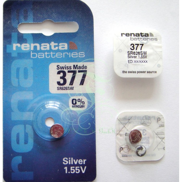 20 x Renata 377 Uhrenbatterien 1,55 V SR626SW SR66 AG4 SR626 V377 Knopfzellen 