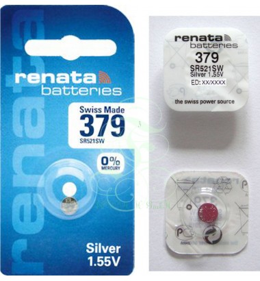 Renata Watch Battery 379 SR63SW SR521SW LR63 SG0, 1 Pack