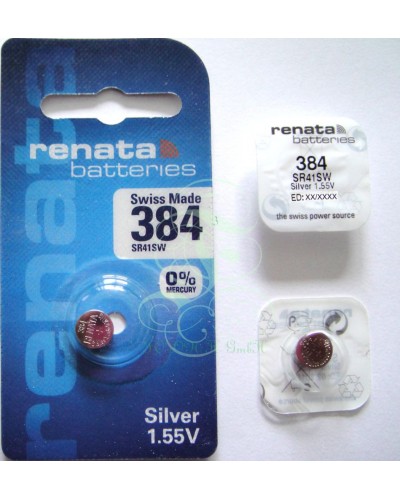 Renata Uhrenbatterie 384 SR41SW SR736SW SG3 LR41, 1er Pack