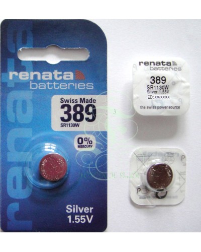 Renata Uhrenbatterie 389 SR54W SR1130W SG10 LR54, 1er Pack