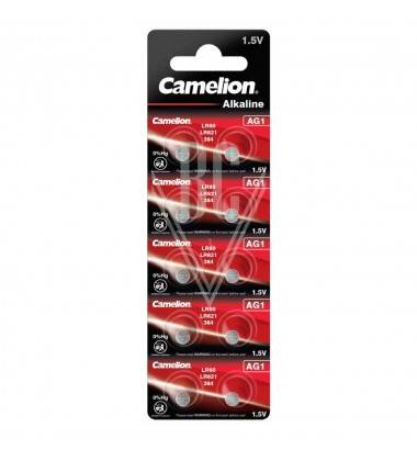 Camelion Buttoncell Battery AG1 LR60 LR621 364, 10 Pack