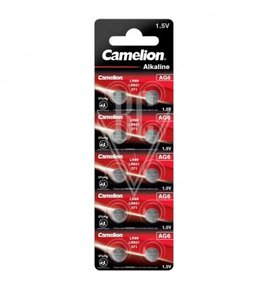 Camelion Buttoncell Battery AG6 LR69 LR921 370 371, 10 Pack