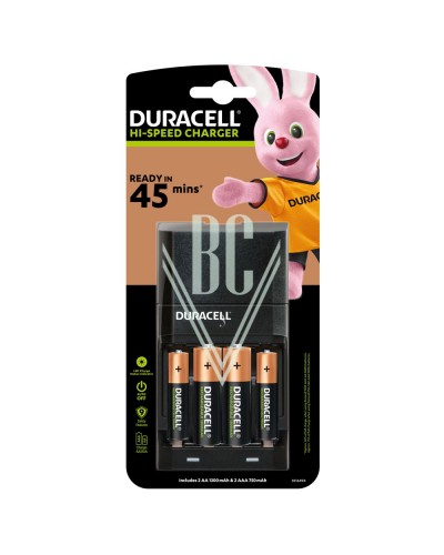 Duracell Charger CEF27 45-min, incl. 2xAA & 2xAAA Rechargeable Batteries