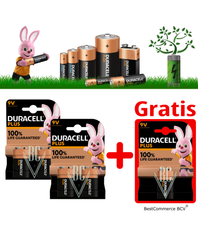 PROMOTION 2 x 2 Pack Duracell Plus 9V + FREE 1 Pack Plus 9V